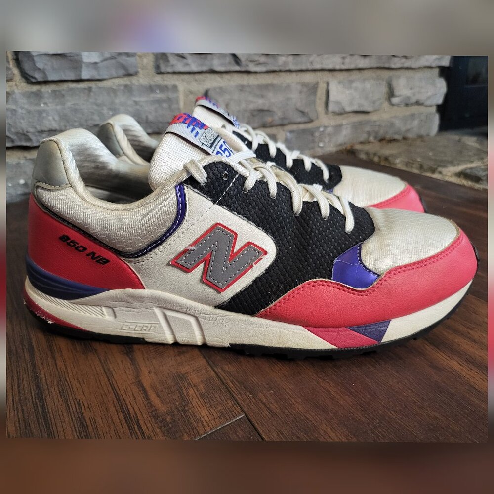 New Balance 850 Vintage 1992 Mens Red White Blue Sneakers Size 11 Rare Low Top